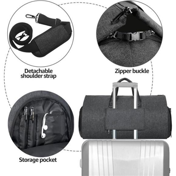Carry on Garment Bag for Travel Convertible Garment Duffel Suit Bag - Picture 4 of 7